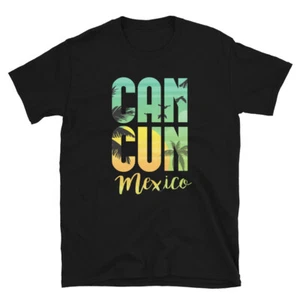Cancun Mexico Vacations Beach Lovers Palm Trees Hawaii Unisex T-Shirt - Picture 1 of 7