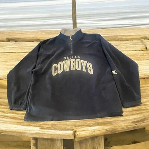Vintage 90s Dallas Cowboys Champion 1/4 Zip Pullover Sweatshirt Mens XL Stains - Picture 1 of 8