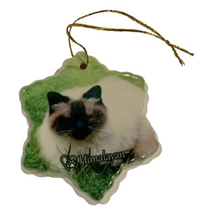 Himalayan Cat Porcelain Star Shaped Christmas Ornament New  - Picture 1 of 1