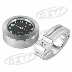 7/8" Motorcycle Watch Motor bike Handbar Mount Digital Clock Time Gauge Silver - Picture 1 of 9