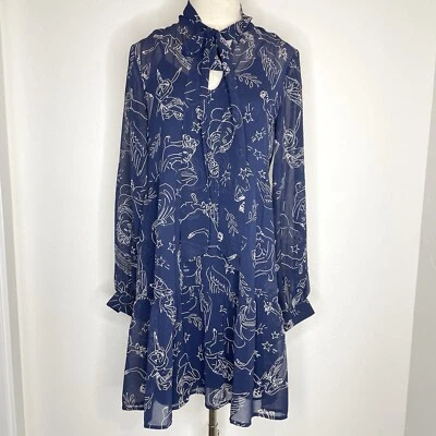 ModCloth Glamour Goddess Mini Dress Double Layered Slip Womens XS Navy Blue - Image 1 of 4