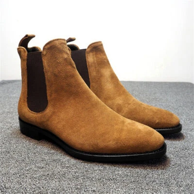 MARKENLOS Chelsea Boots Für Herren Herrenstiefel Aus Echtem Leder Retro Ankle Boots Schuhe