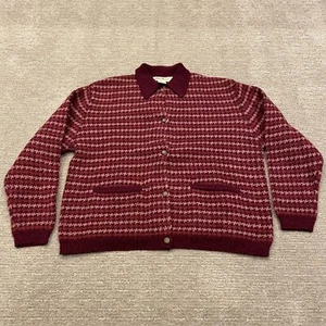 Suéter De Colección Eddie Bauer Para Mujer Mediano Lana Tejido Rayas Años 90 Cuello Botón - Imagen 1 de 10
