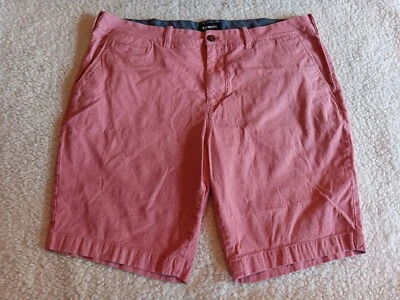 Express Shorts Mens 40 Classic at the Knee Chino Red & White Micro Check - Image 1 of 4