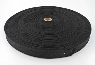 Rollo de 100 yardas con correas PP de espiga negra de 1" para encuadernar, bordear, recortar, red Foto 1 de 3