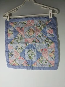 VTG Laura Ashley Quartet Throw Pillow Sham Patchwork Quilted Pink Blue Floral - Picture 1 of 9