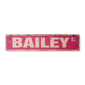 BAILEY Vintage Street Sign Childrens Name Room Metal Sign - Picture 1 of 4