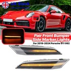 Sequential Clear  Bumper Side Marker Lights for 2019+ Porsche 911 992 UK-Stock