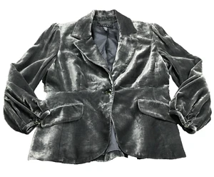 Laundry by Shelli Segal Womens Silk Blend Blazer Sz 4 Velvet Long Sleeve - Picture 1 of 10