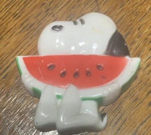 Vintage Snoopy sitting eating watermelon Refrigerator Magnet 2" Peanuts - Picture 1 of 7