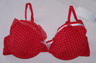 Target Hot Options Ladies Chelsey Red White Spot Balconette Bra Size 12A New
