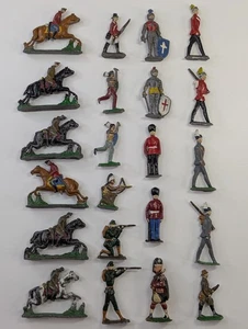 Vintage Blei & Metall Spielzeug Soldaten Ritter Indianer Lot x22 - Bild 1 von 24