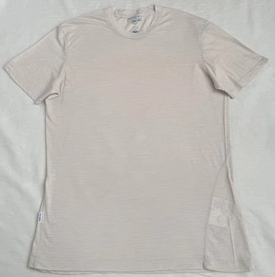 Camisa Icebreaker Hombre 100% Lana Merino Manga Corta Talla XL Beige Blanco Foto 1 de 4