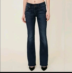 Jeans Hudson donna 27 blu bootcut svasato lavaggio scuro denim vita bassa Y2K anni 2000 - Foto 1 di 6
