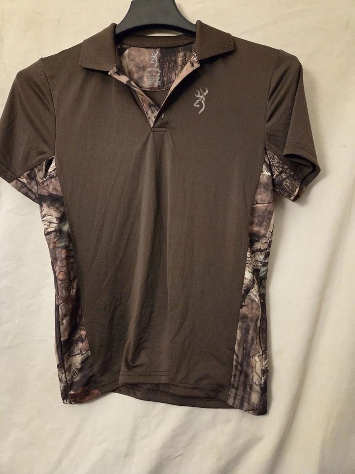 Browning Boys Large  Brown Camouflage Polo Shirt - Image 1 of 4