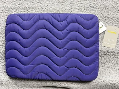 heyday 便携式电脑保护套 14 英寸绗缝波浪紫色衬垫保护壳拉链保护 — 第 1/4 张图片