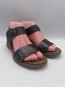 Sofft Bali Metallic Leather Sandals Women Size 6M Black - Picture 1 of 17