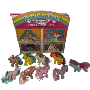 Vintage G1 My Little Pony Baby Collectors Case with 9 Baby Ponies - Picture 1 of 17
