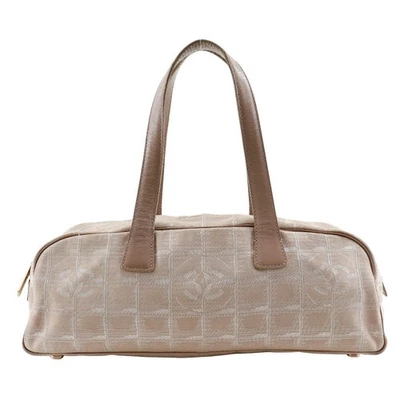 CHANEL Mini Boston Neutral Travel Line A15828 Tote Bag Nylon Canvas Beige Ladies - Image 1 of 4