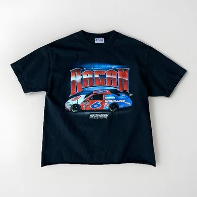 Vintage David Ragan Roush Fenway Racing Tee Black T-Shirt *Cropped Size Large - Image 1 of 4