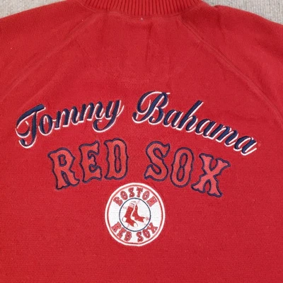 Boston Red Sox Sweater Mens XL Red MLB Baseball Pullover 1/4 Zip Tommy Bahama - Image 1 of 4