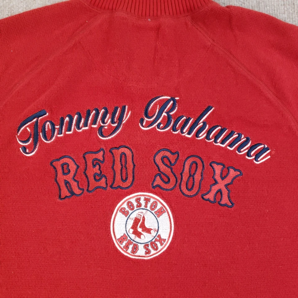 Boston Red Sox Sweater Mens XL Red MLB Baseball Pullover 1/4 Zip Tommy Bahama - Image 1 of 4