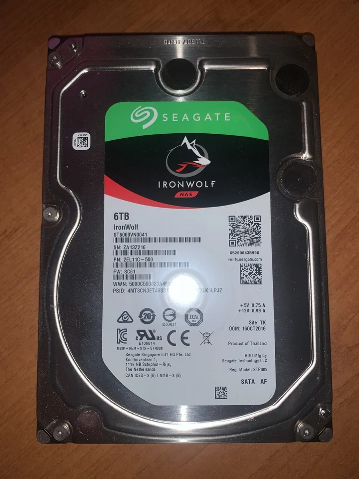 Seagate IronWolf NAS 6TB HDD, SATA 3, 3.5" (ST6000VN0041) - Image 1 of 1