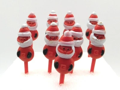 Selecciones de cupcakes de Papá Noel vintage ~ MCM Navidad ~ Cara roja ~ 9 piezas Foto 1 de 3