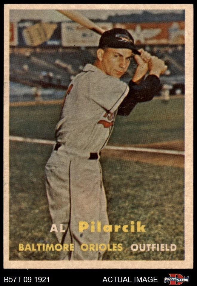 1957 Topps #311 Al Pilarcik Orioles DOUBLE-PRINT 7 - NM - Image 1 of 1