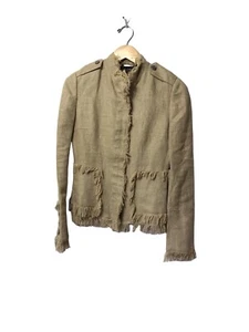 Dolce & Gabbana Women Linen Jacket with fringe Beige 40 - Picture 1 of 18