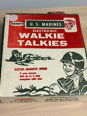 Vintage  Remco U.S. Marines Electro-Magnetic Walkie Talkies - VG - Image 1 of 4