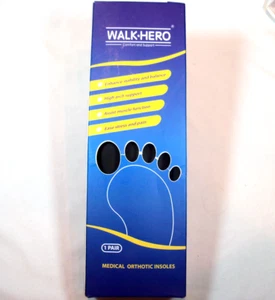 Walk-Hero Medical Orthotic Insoles Mens Size 11- 11-1/2 Women's 13-13-1/2 - Picture 1 of 2