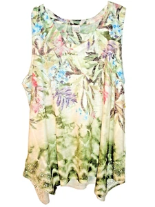 Ladies Floral Top Size XL Embellished Multi Color (16-18) New - Picture 1 of 2