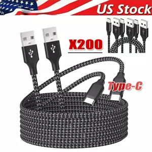Lot USB-A to Type-C Fast Charging Data SYNC Charger Cable Cord 3/6FT LONG - Picture 1 of 9