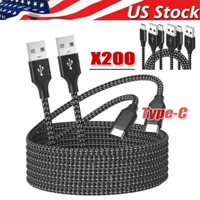 Lot USB-A to  Type-C Fast Charging Data SYNC Charger Cable Cord 3/6FT LONG - Image 1 of 4