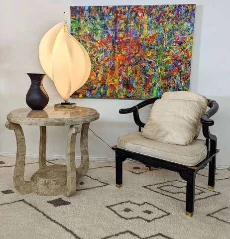 Marquis Collection of Beverly Hills Table 1990 Palm Beach pomo tessellated stone Cover
