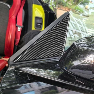Puerta de fibra de carbono real pilar A triángulo cubierta panel moldura se adapta a Corvette C8 20-24 - Imagen 1 de 11
