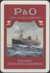 Playing Cards Single Card Old Vintage Wide * P&O * Shipping Line Advertising H - Picture 1 of 3