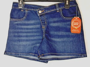 Wonder Nation Girls Shorts XL (14-16) Denim Short Dark Wash Pull On 4 Pocket New - Picture 1 of 9