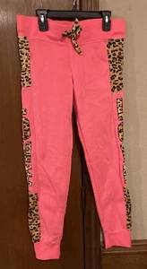 Girls Love Love Love Pink Joggers size XL (14-16) Cheetah Print - Picture 1 of 5