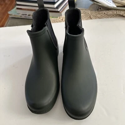 Botas de lluvia de goma Madewell Chelsea en suelas verdes oscuras talla 9 Foto 1 de 4