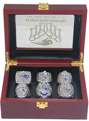 All 6-time New E‘ngland Tom Championship 'Patriots Brady Rings Set with Box Gift Cover