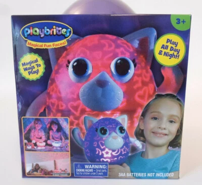Playbrites Purple Kitty Kids Nightlight Cordless Desk Night Light Projector - Image 1 of 4