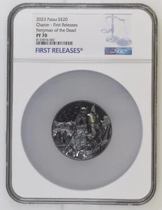 Charon Ferryman of the Dead 3 Oz Silver Coin $20 Palau 2023 NGC 70 PFFR  w/ OGP - Picture 1 of 4