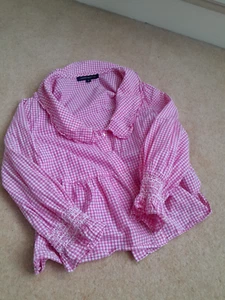 French Connection gingham Pink Women's XS Collared Blouse - Picture 1 of 1