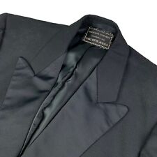VTG Saks Fifth Avenue Men's Peak Lapels One-Button Tuxedo Jacket Black • 42S