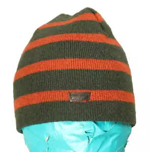 Levi's Gorro Tejido a Rayas Invierno Sombrero Logo Forrado Naranja y Marrón Adulto Talla Única - Imagen 1 de 9