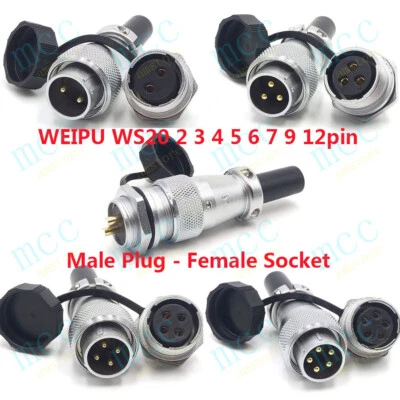 WEIPU WS20 2-15 Pin Waterproof Avition Connector,CNC Industrial Power Connector - Image 1 of 4