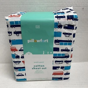 Pillowfort Total Transit Full Size Sheets Set Multicolor 100% Cotton Kids 4 Pc - Picture 1 of 6
