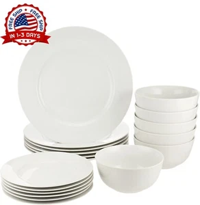 Elegante Juego De Vajillas De Porcelana Ligera Platos Tazones Para Postre Nuevo - Picture 1 of 8